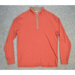 The Normal Brand Sweater Mens Large Red Quarter Zip Mock Neck Long Sleeve